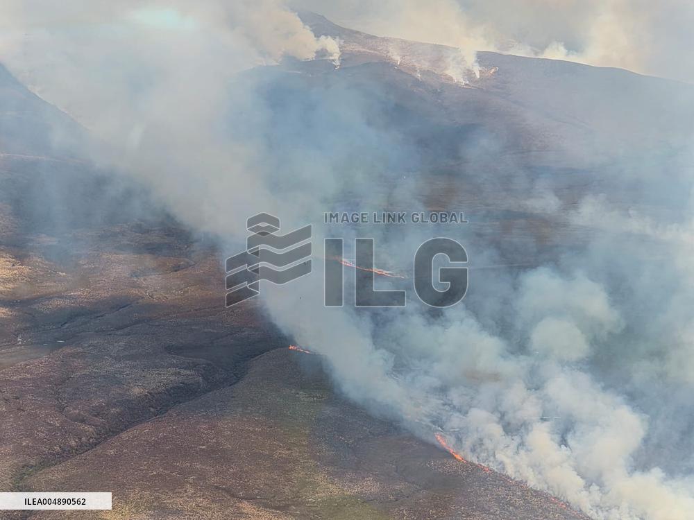 Large Fire in Tongariro National Park - New Zealand