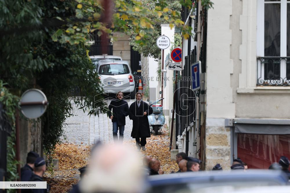 Pierre and Jean Sarkozy Near Their Father's Residence - Paris