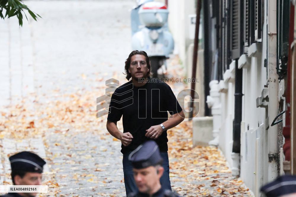 Pierre and Jean Sarkozy Near Their Father's Residence - Paris