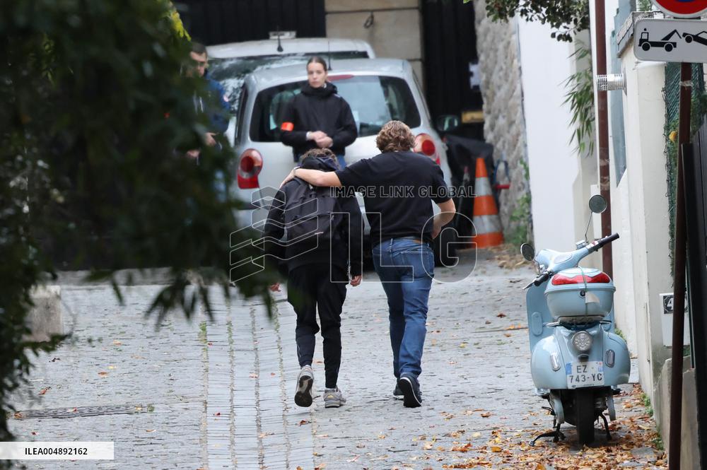 Pierre and Jean Sarkozy Near Their Father's Residence - Paris