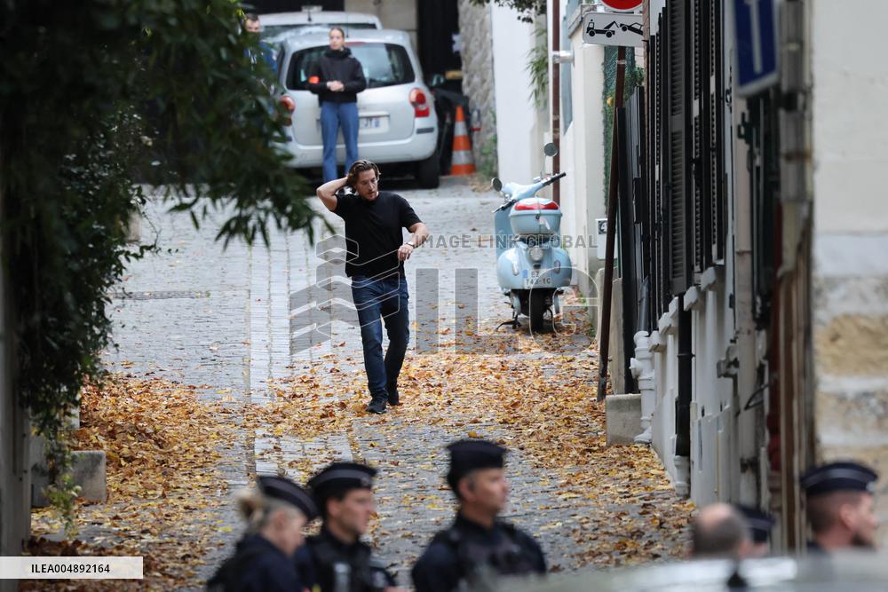 Pierre and Jean Sarkozy Near Their Father's Residence - Paris
