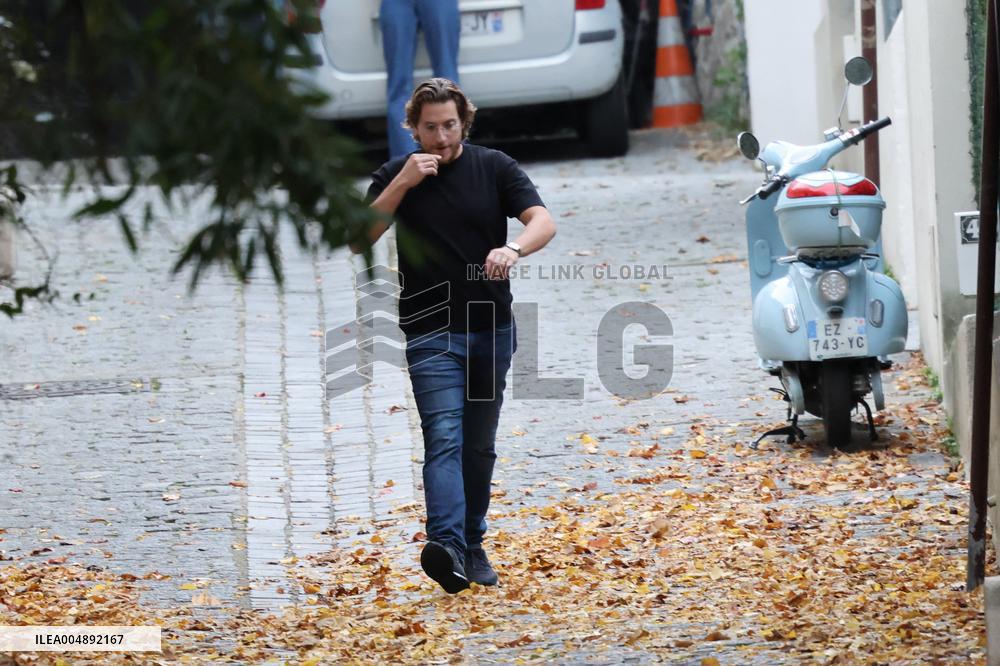 Pierre and Jean Sarkozy Near Their Father's Residence - Paris