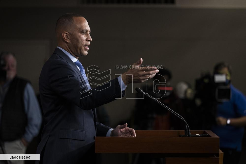 United States House Minority Leader Hakeem Jeffries hosts a press conference on the 41st day of the Democrat Shutdown