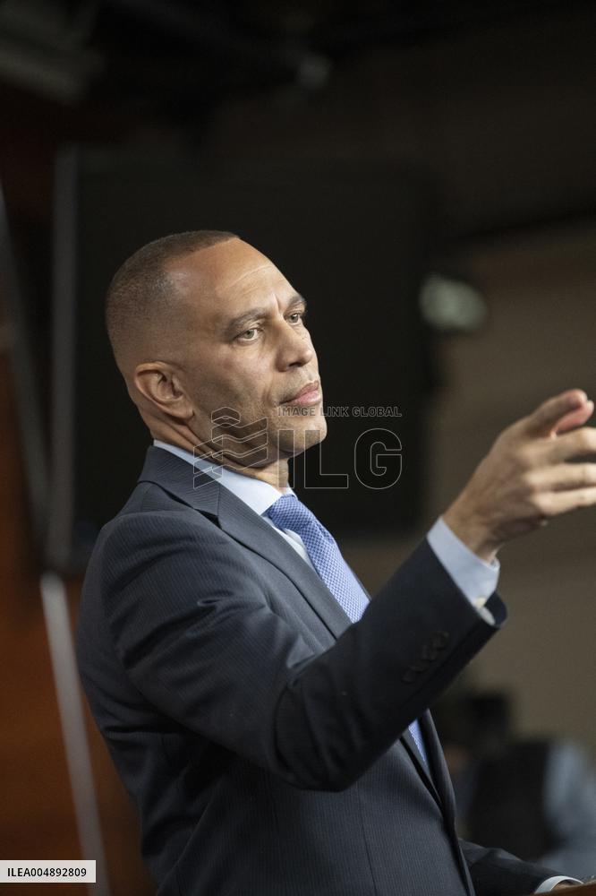 United States House Minority Leader Hakeem Jeffries hosts a press conference on the 41st day of the Democrat Shutdown