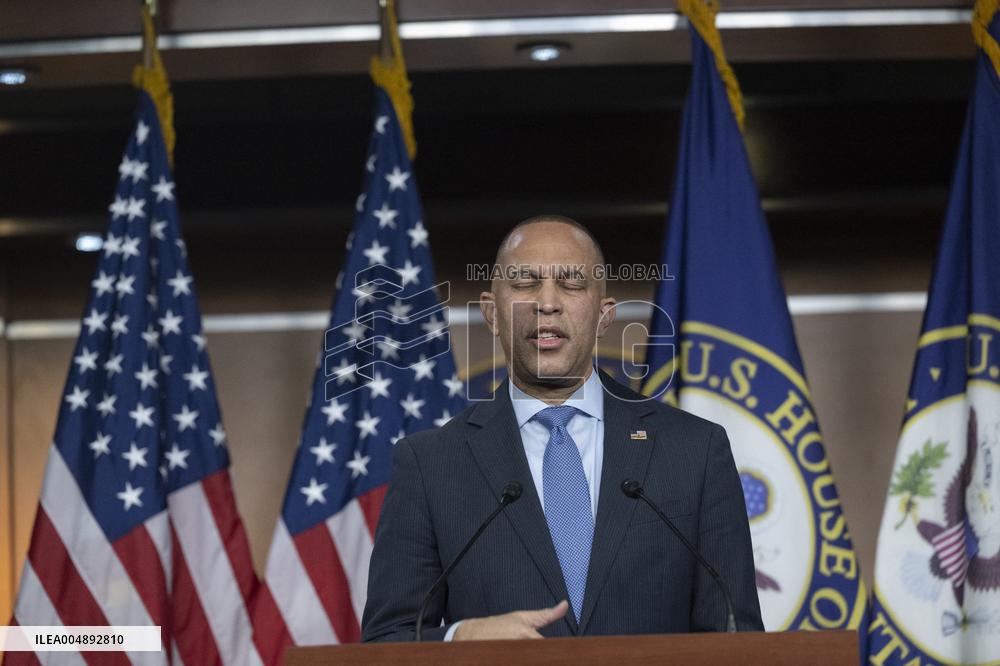 United States House Minority Leader Hakeem Jeffries hosts a press conference on the 41st day of the Democrat Shutdown