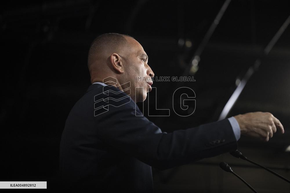 United States House Minority Leader Hakeem Jeffries hosts a press conference on the 41st day of the Democrat Shutdown