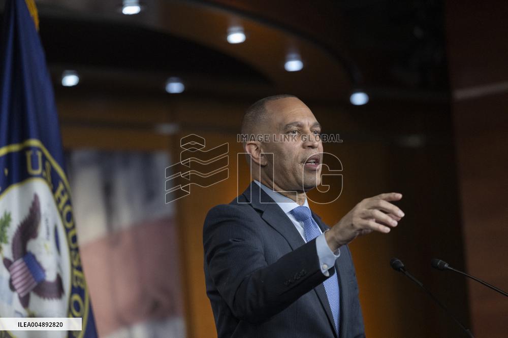 United States House Minority Leader Hakeem Jeffries hosts a press conference on the 41st day of the Democrat Shutdown