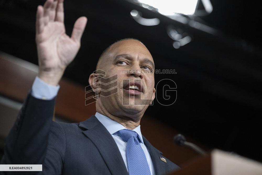 United States House Minority Leader Hakeem Jeffries hosts a press conference on the 41st day of the Democrat Shutdown
