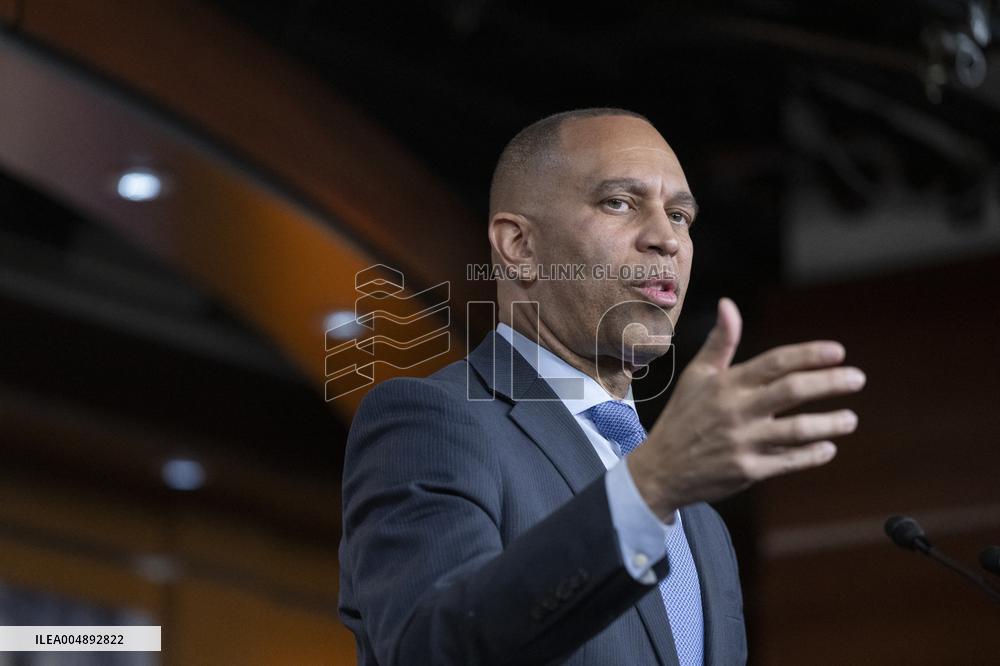 United States House Minority Leader Hakeem Jeffries hosts a press conference on the 41st day of the Democrat Shutdown