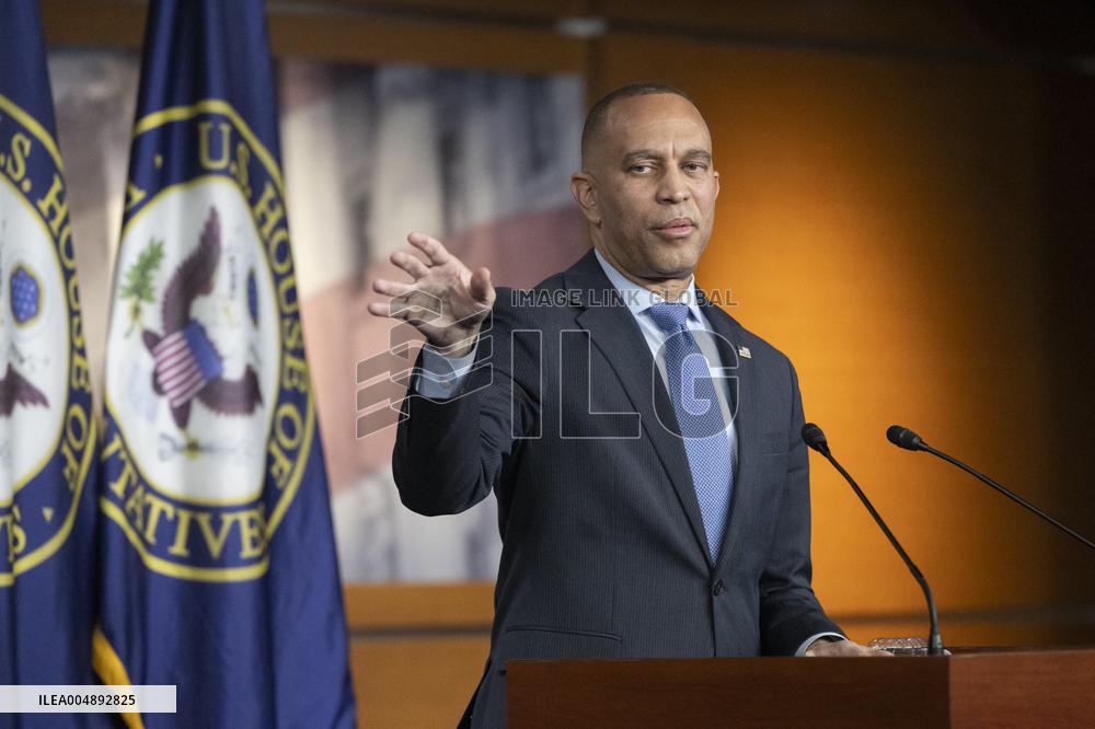 United States House Minority Leader Hakeem Jeffries hosts a press conference on the 41st day of the Democrat Shutdown