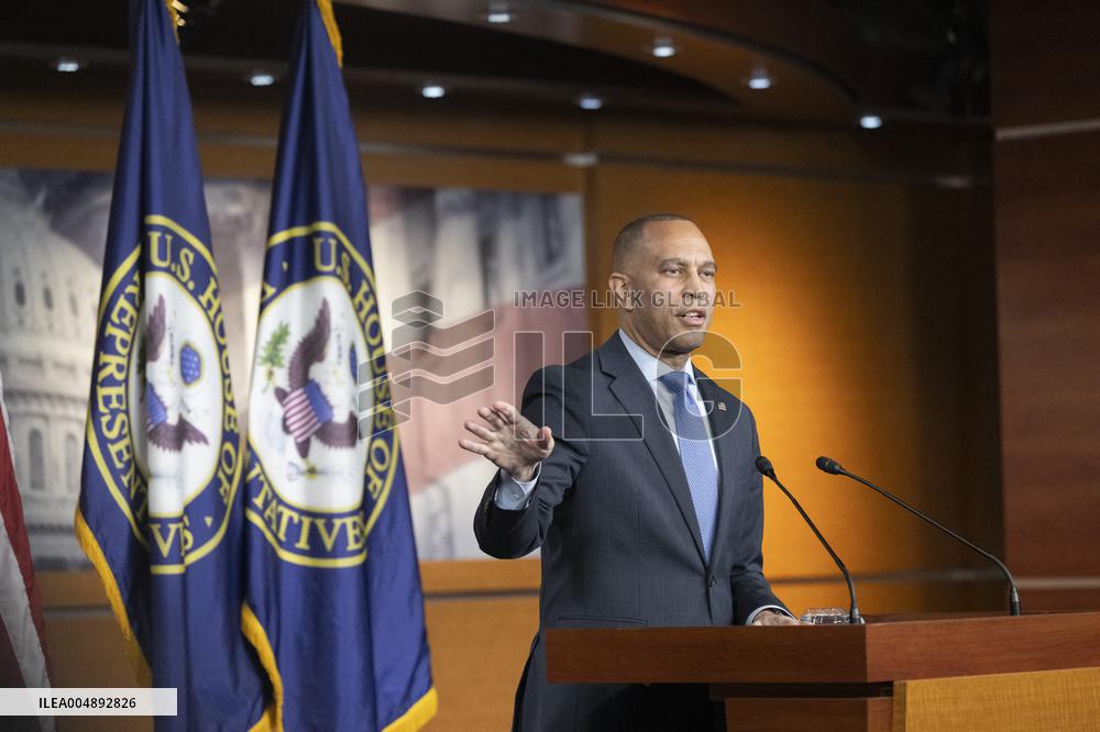 United States House Minority Leader Hakeem Jeffries hosts a press conference on the 41st day of the Democrat Shutdown