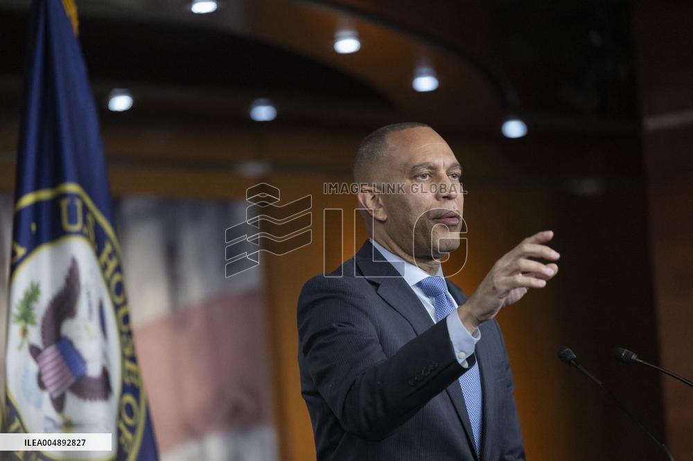United States House Minority Leader Hakeem Jeffries hosts a press conference on the 41st day of the Democrat Shutdown