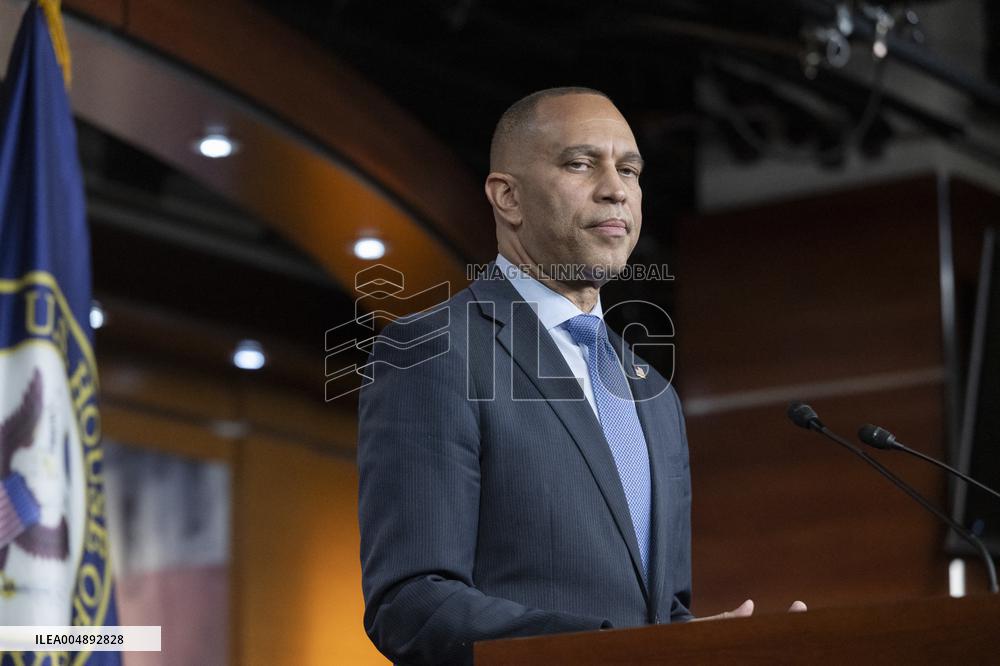 United States House Minority Leader Hakeem Jeffries hosts a press conference on the 41st day of the Democrat Shutdown