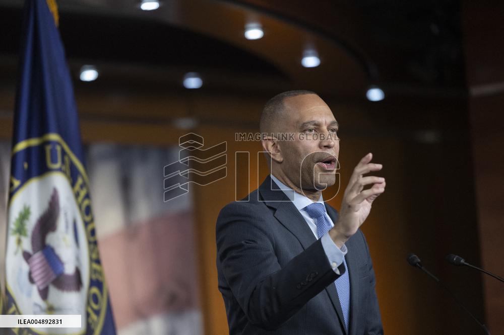 United States House Minority Leader Hakeem Jeffries hosts a press conference on the 41st day of the Democrat Shutdown