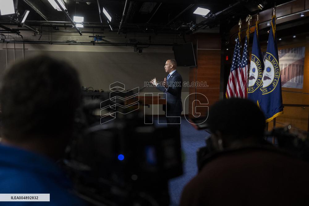 United States House Minority Leader Hakeem Jeffries hosts a press conference on the 41st day of the Democrat Shutdown