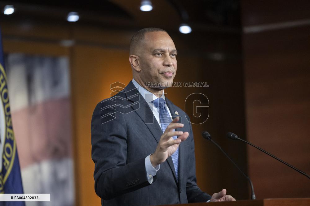 United States House Minority Leader Hakeem Jeffries hosts a press conference on the 41st day of the Democrat Shutdown