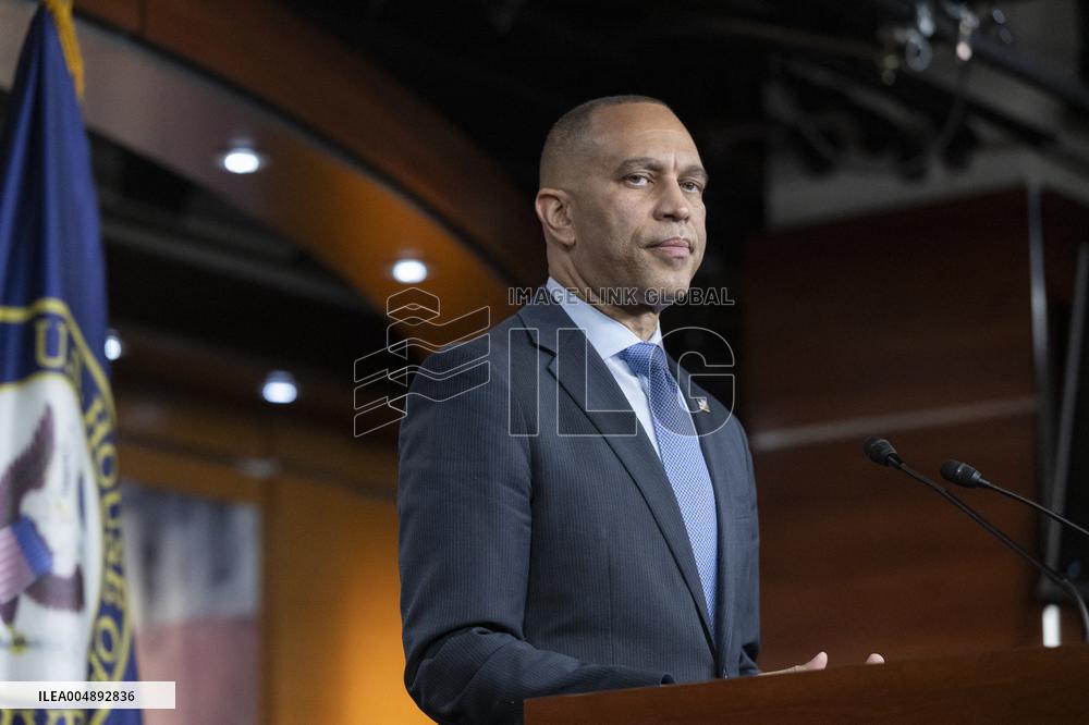 United States House Minority Leader Hakeem Jeffries hosts a press conference on the 41st day of the Democrat Shutdown