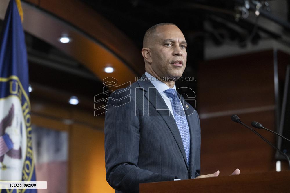 United States House Minority Leader Hakeem Jeffries hosts a press conference on the 41st day of the Democrat Shutdown