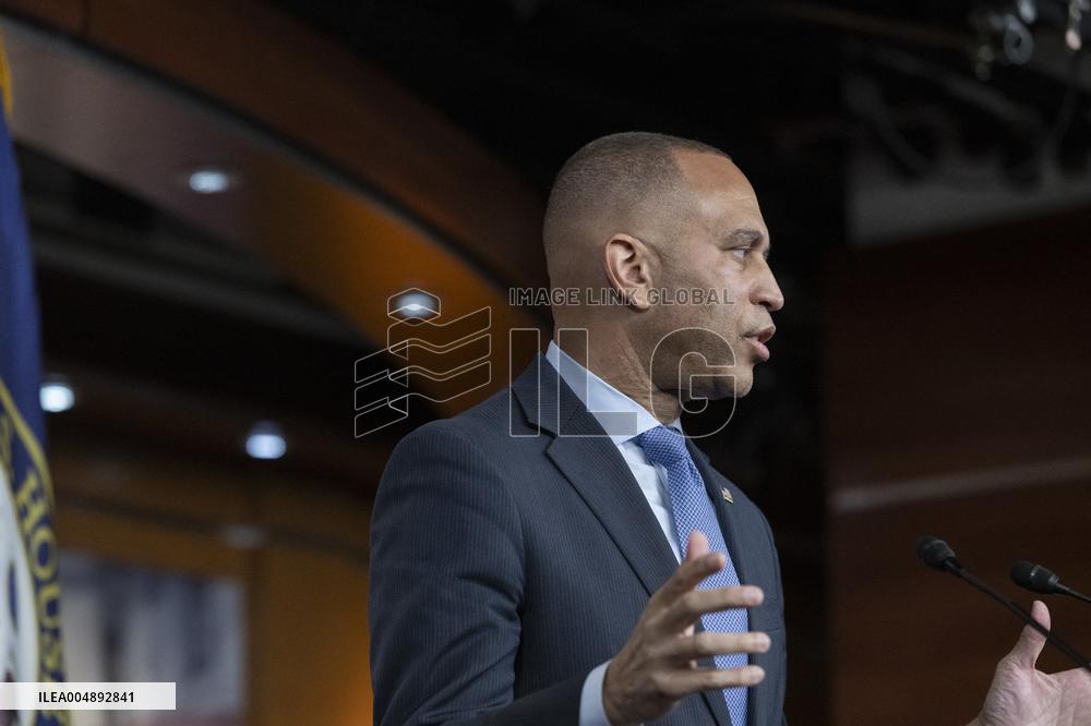 United States House Minority Leader Hakeem Jeffries hosts a press conference on the 41st day of the Democrat Shutdown