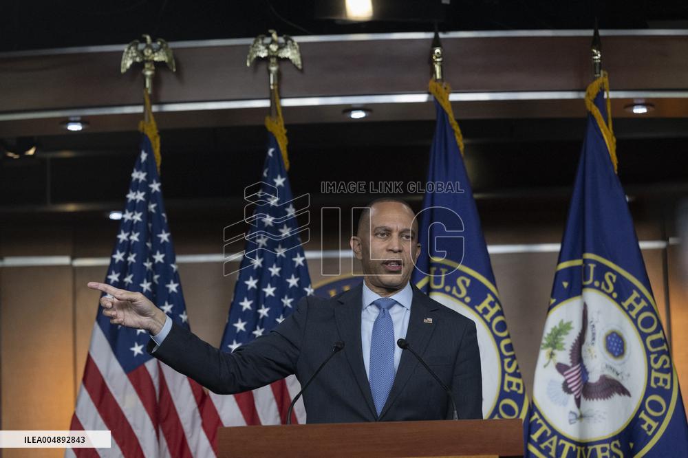 United States House Minority Leader Hakeem Jeffries hosts a press conference on the 41st day of the Democrat Shutdown