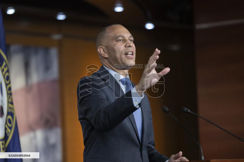 United States House Minority Leader Hakeem Jeffries hosts a press conference on the 41st day of the Democrat Shutdown