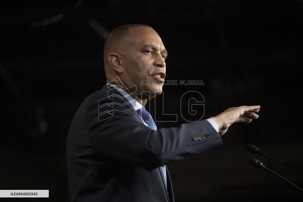 United States House Minority Leader Hakeem Jeffries hosts a press conference on the 41st day of the Democrat Shutdown