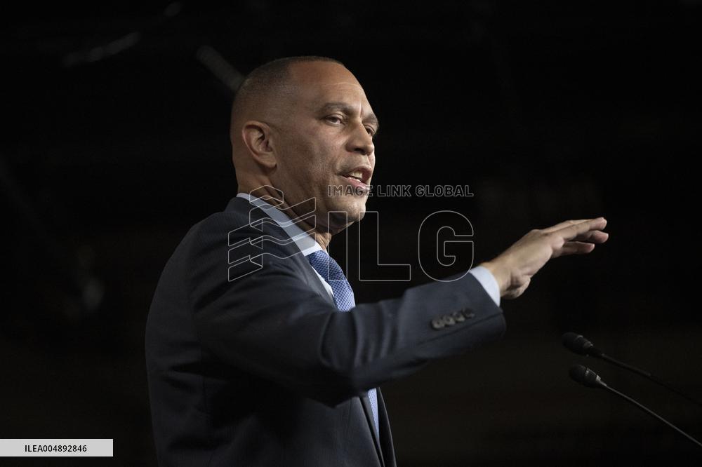 United States House Minority Leader Hakeem Jeffries hosts a press conference on the 41st day of the Democrat Shutdown