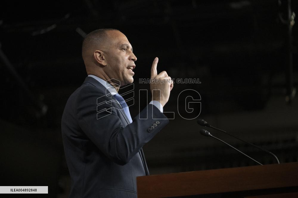 United States House Minority Leader Hakeem Jeffries hosts a press conference on the 41st day of the Democrat Shutdown