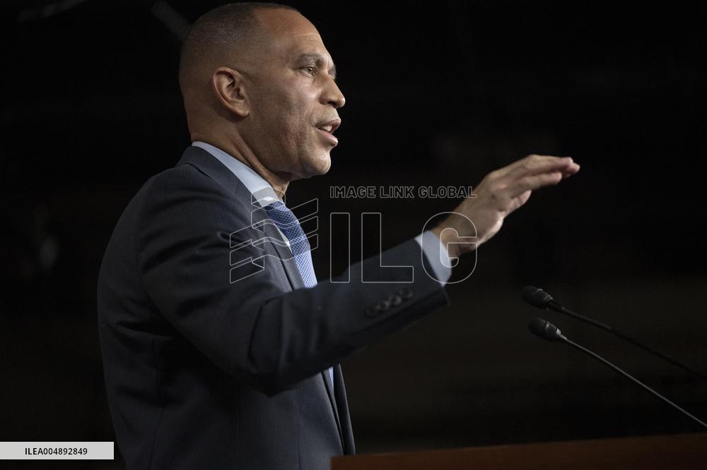 United States House Minority Leader Hakeem Jeffries hosts a press conference on the 41st day of the Democrat Shutdown