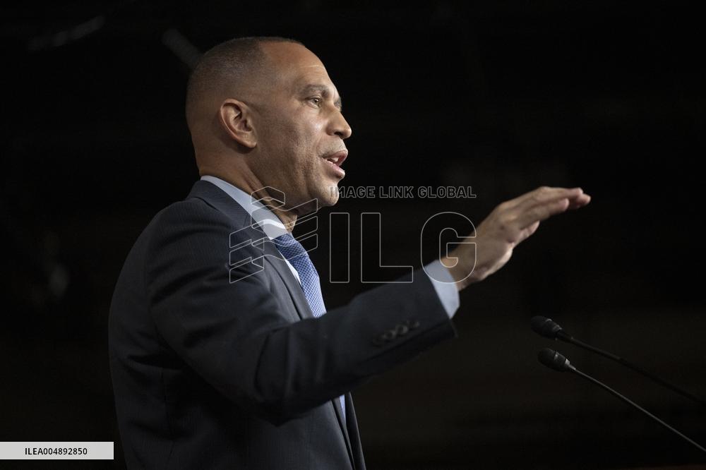 United States House Minority Leader Hakeem Jeffries hosts a press conference on the 41st day of the Democrat Shutdown