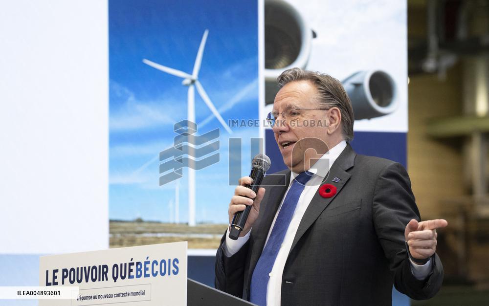 Quebec PM Francois Legault unveils economic vision in Beauharnois - Quebec