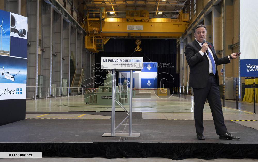Quebec PM Francois Legault unveils economic vision in Beauharnois - Quebec