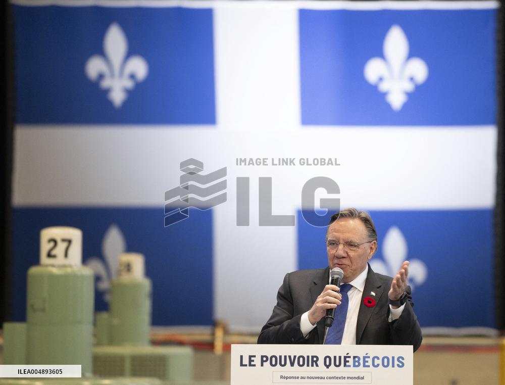 Quebec PM Francois Legault unveils economic vision in Beauharnois - Quebec