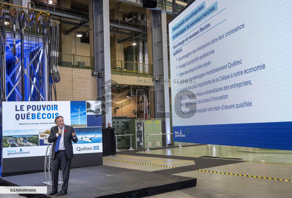 Quebec PM Francois Legault unveils economic vision in Beauharnois - Quebec