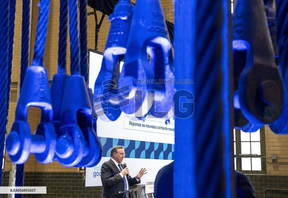 Quebec PM Francois Legault unveils economic vision in Beauharnois - Quebec