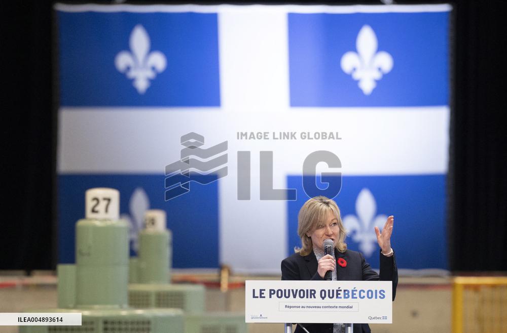 Quebec PM Francois Legault unveils economic vision in Beauharnois - Quebec