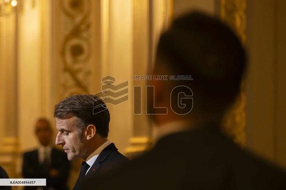 Macron and Mahmud Abbas Press Conf at Elysee Palace - Paris
