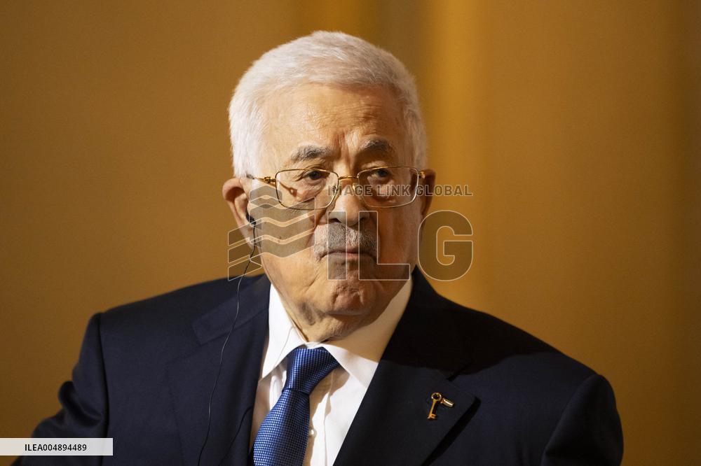Macron and Mahmud Abbas Press Conf at Elysee Palace - Paris