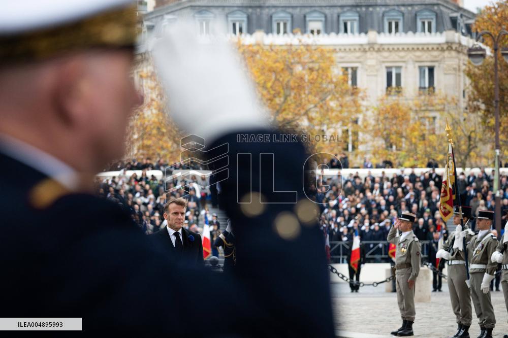 Commemoration Ceremony For The 107Th Anniversary Of The 1918 Armistice - Paris