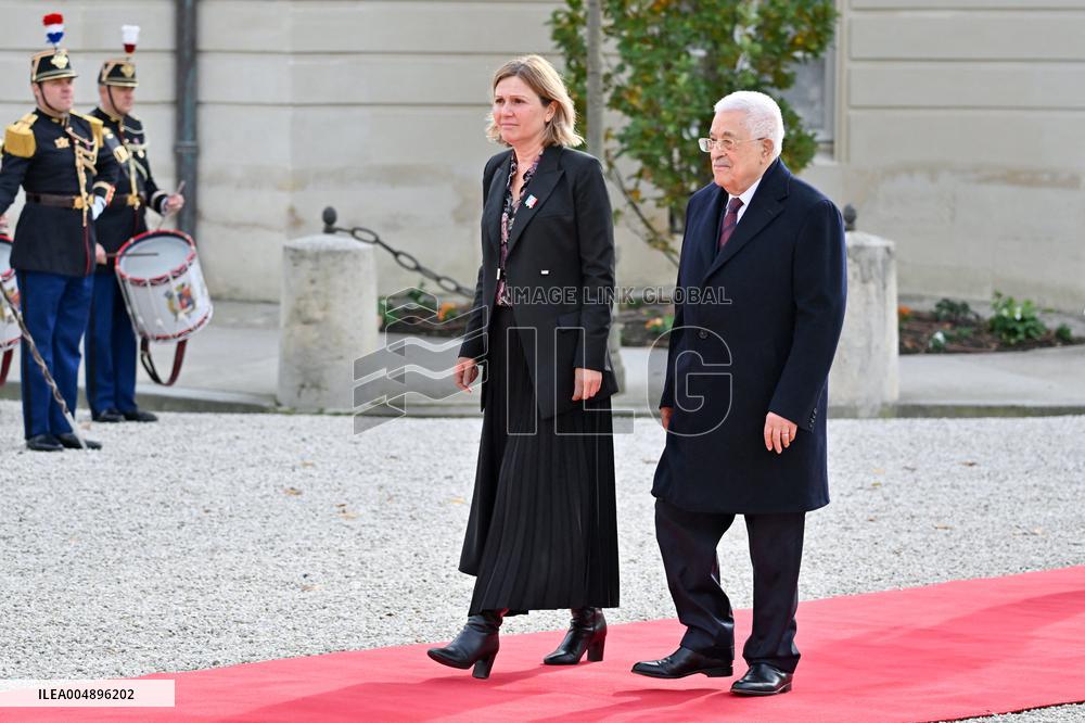 Yael Braun-Pivet Welcomes Mahmoud Abbas At The National Assembly - Paris