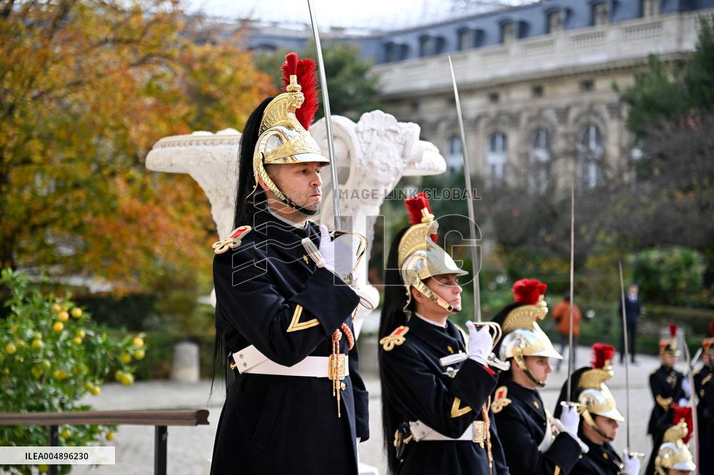 Yael Braun-Pivet Welcomes Mahmoud Abbas At The National Assembly - Paris