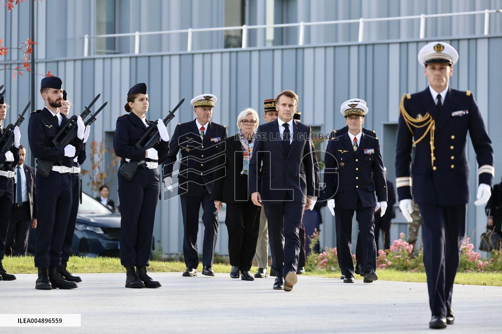 President Macron Arrives at Air Base 101 - Toulouse