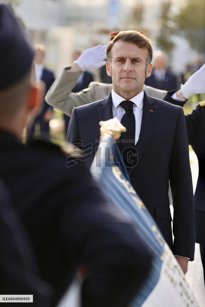 President Macron Arrives at Air Base 101 - Toulouse