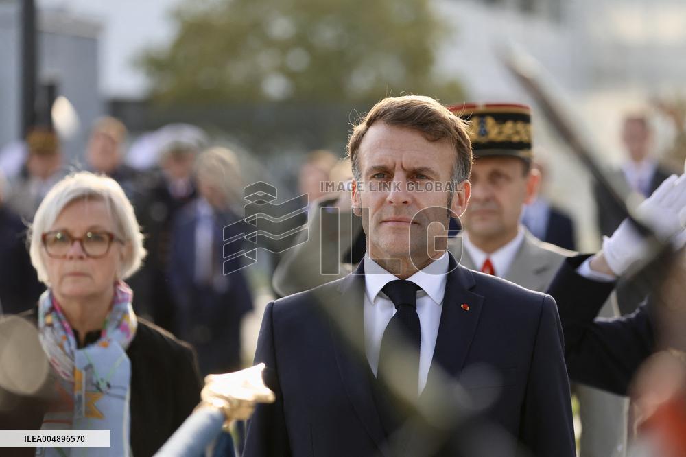 President Macron Arrives at Air Base 101 - Toulouse