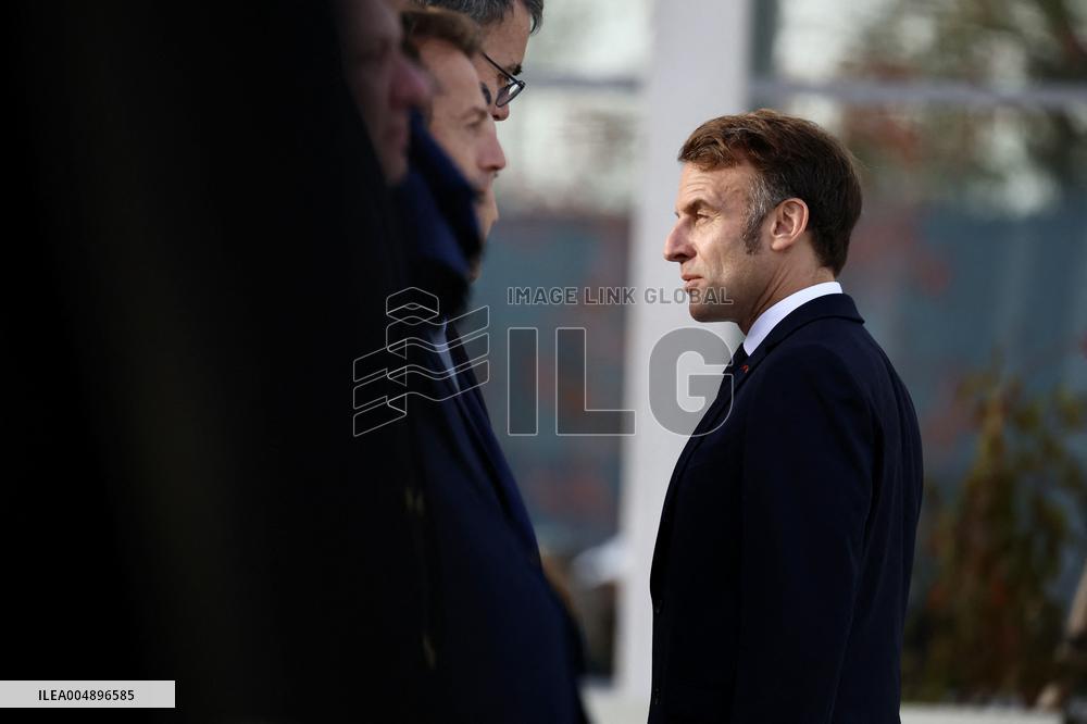 President Macron Arrives at Air Base 101 - Toulouse