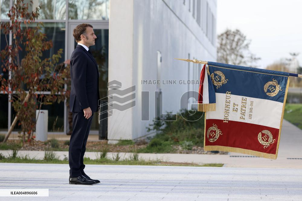 President Macron Arrives at Air Base 101 - Toulouse