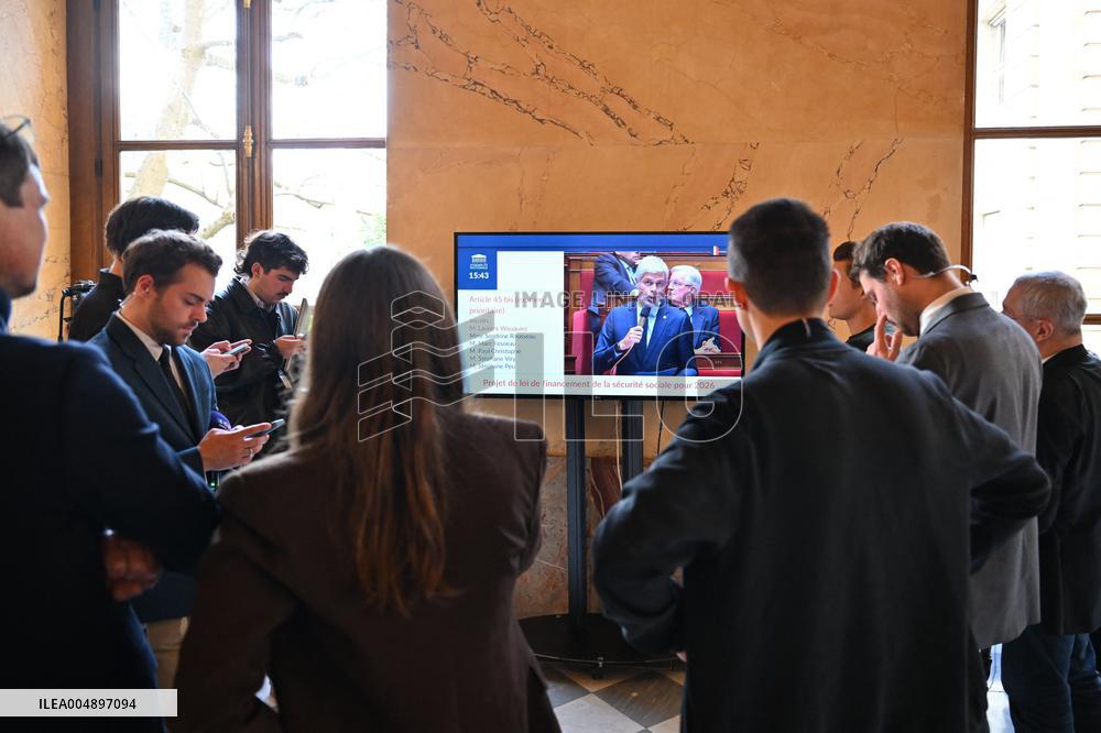 Suspension of Pension Reform at The National Assembly - Paris