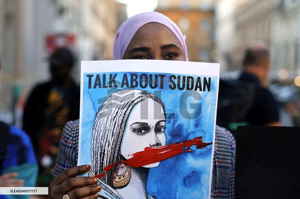 Demonstration in Solidarity with The Sudanese People - Rome