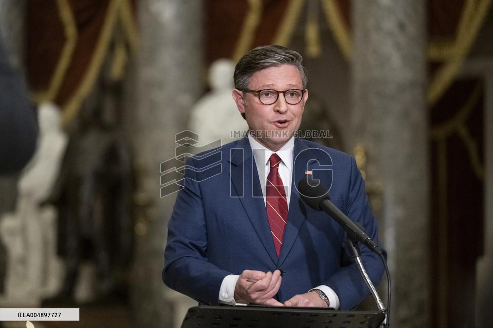 Speak Johnson Presser After US House Vote to Reopen the US Government