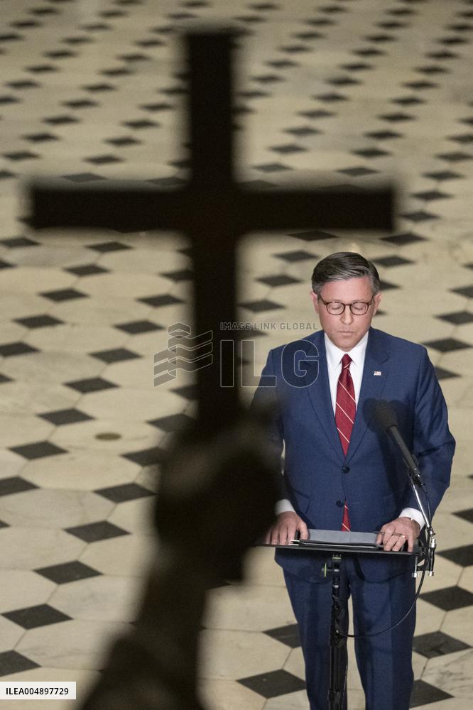 Speak Johnson Presser After US House Vote to Reopen the US Government